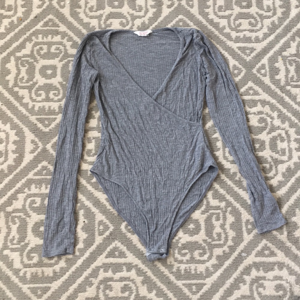 Grey Long sleeve Bodysuit